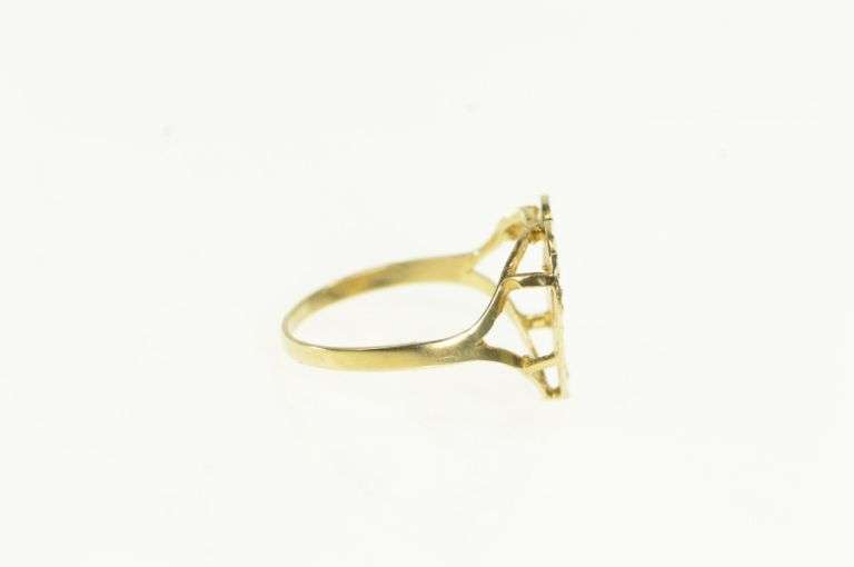 10K Yellow Gold Textured K Initial Monogram Name Heart Love Ring