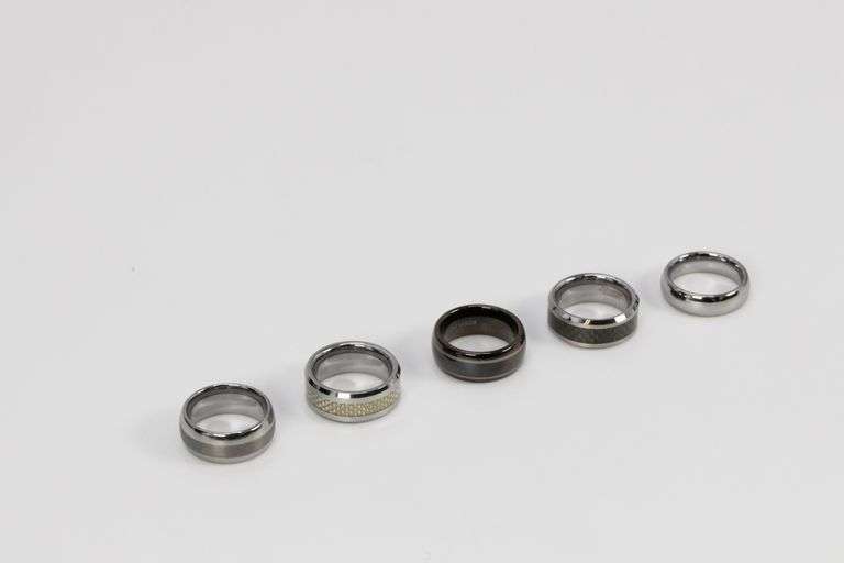 Lot of 5 Size 5.5 Tungsten Carbide Rings in Various Styles