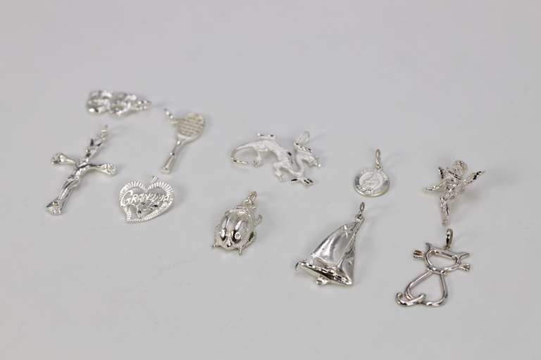 .925 Sterling Silver Charm Set Lot of 10 Charms/Pendants