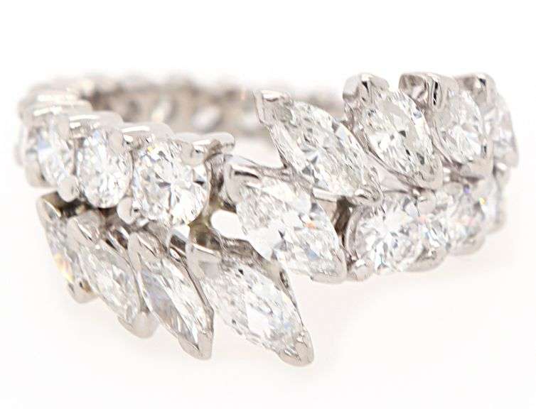 2.35ctw Marquise and Round Diamond Eternity Ring in Platinum