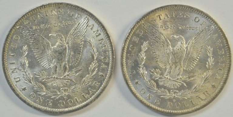 Choice BU 1883-O, 1884-O,  Morgan Silver Dollars. Flashy