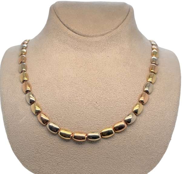 14K GOLD TWO COLOR CHAIN NECKLACE