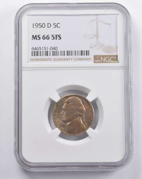 MS66 5FS 1950-D Jefferson Nickel NGC