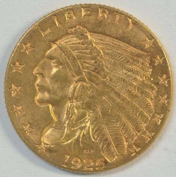 Choice BU 1925-D US $2.50 Indian Gold Piece. Real nice