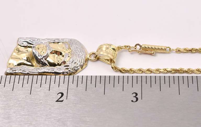 Heavenly Jesus Pendant Necklace In 14K Yellow Gold