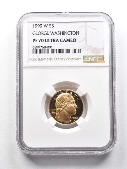 PF70 UCAM 1999-W $5 George Washington Gold Commemorative NGC