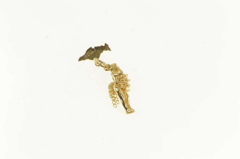 14K Yellow Gold 3D Articulated Hawaii Hula Souvenir Charm/Pendant