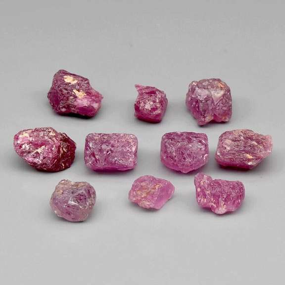 Untreated 21.51ct collectors uncut Ruby set