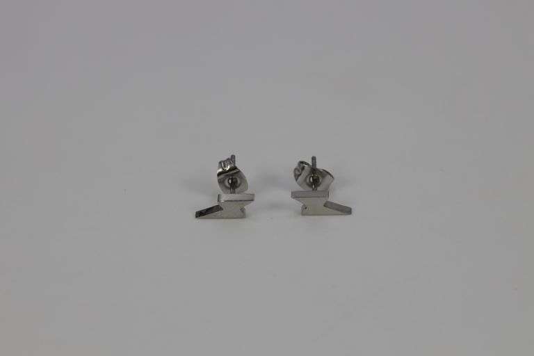 14 Pairs of Stainless Steel Lightning Bolt Earrings