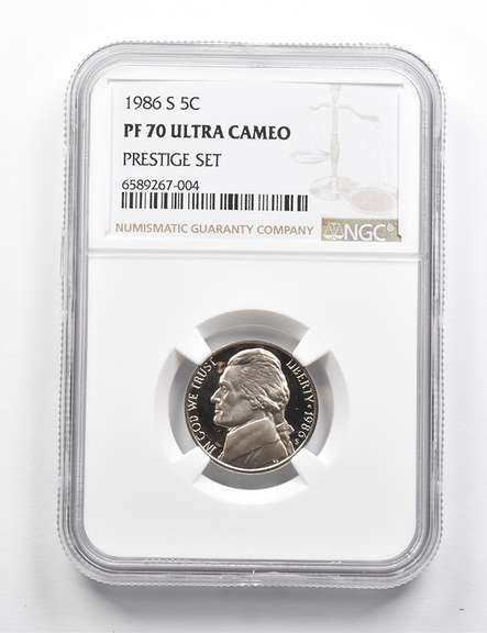 PF70 UCAM 1986-S Jefferson Nickel Prestige Set NGC RARE PEDIGREE