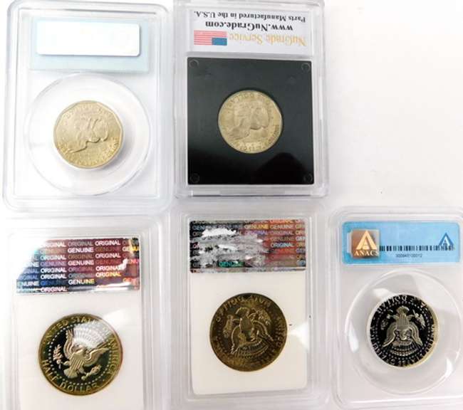 Lot of 5 U.S. Coins, All Graded