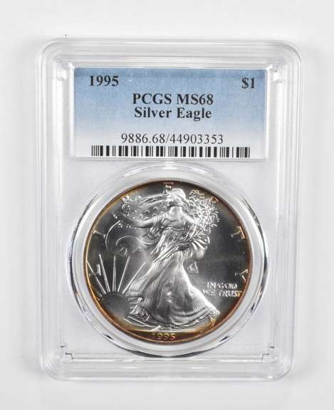 MS68 1995 American Silver Eagle - PCGS Insane Tone!