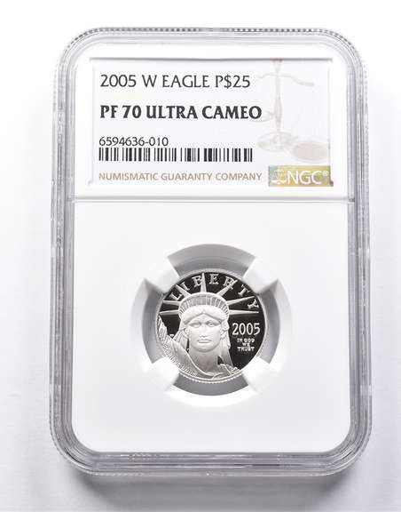 PF70 UCAM 2005-W $25 American Platinum Eagle 1/4 Oz Platinum NGC