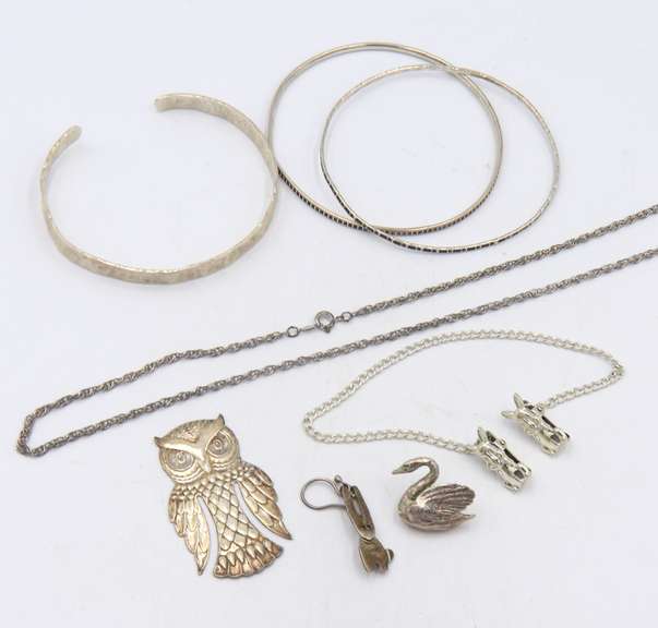 Group Lot of Vintage 925 Sterling Silver Jewelry