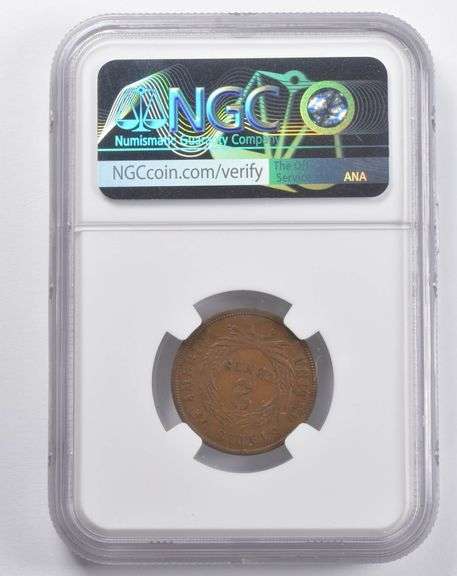 AU55 BN 1865 Union Shield Two-Cent Piece NGC