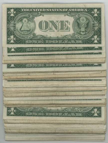 Large lot of 83 Series of 1935 $1 Silver Certificate notes