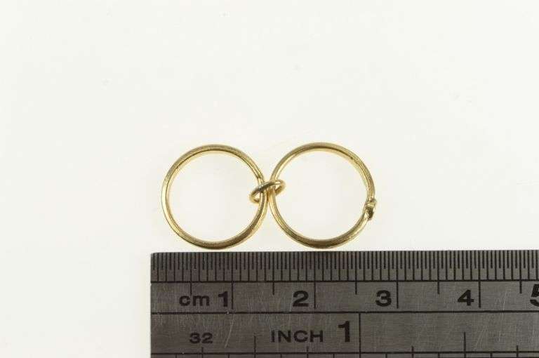 14K Yellow Gold Art Deco Engagement Bridal Set Wedding Charm/Pendant