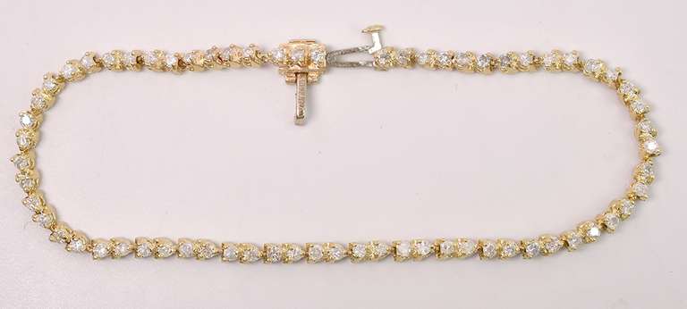 Sparkling 14K Yellow Gold Diamond Tennis Bracelet