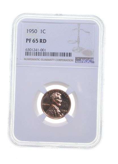 MS65 RD 1950 Lincoln Wheat Cent - Graded NGC