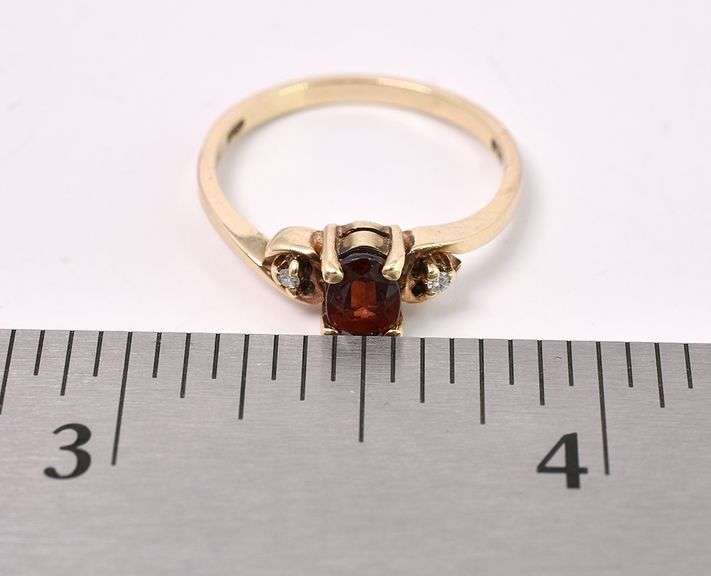 Fancy Red Garnet Ring In Yellow Gold