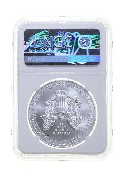 MS67 MINT ERROR 2000 American Silver Eagle REV Struck Thru Graded NGC