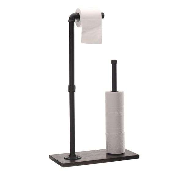 Wood Paper Towel Holder Stand Free Standing Vintage