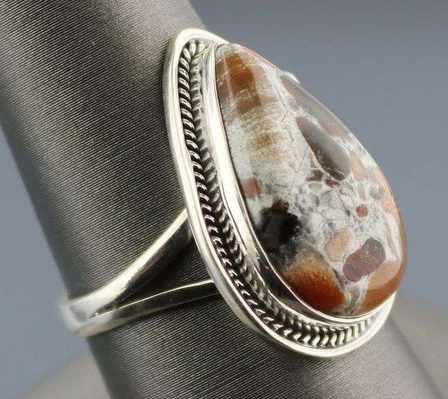 Natural 31.10ct Tabu Jasper size 8.5 ring
