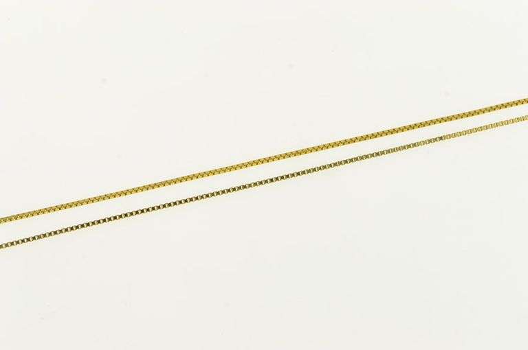 14K Yellow Gold 0.7mm Square Chain Classic Box Link Necklace