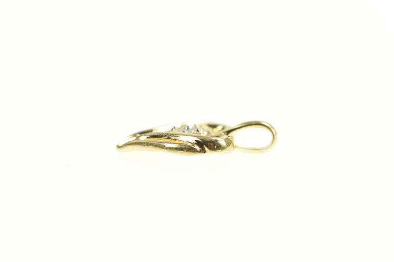 10K Yellow Gold Diamond Cluster Heart Love Symbol Classic Pendant
