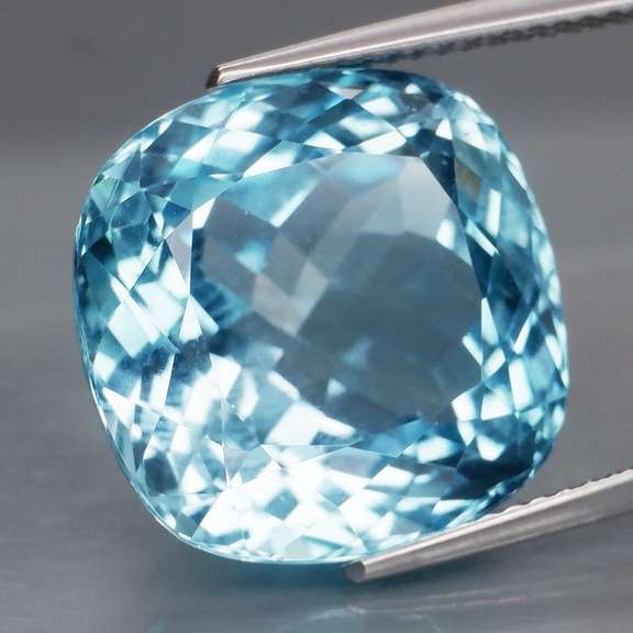 Vivid! 19.06ct cushion cut Swiss blue Topaz