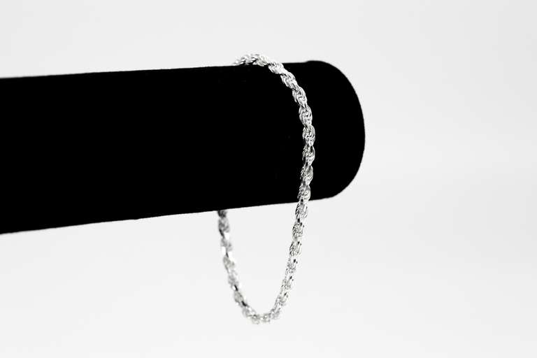 Sterling Silver Diamond-Cut Rope Chain 3.7mm Solid 925 Italy New Bracelet 8"