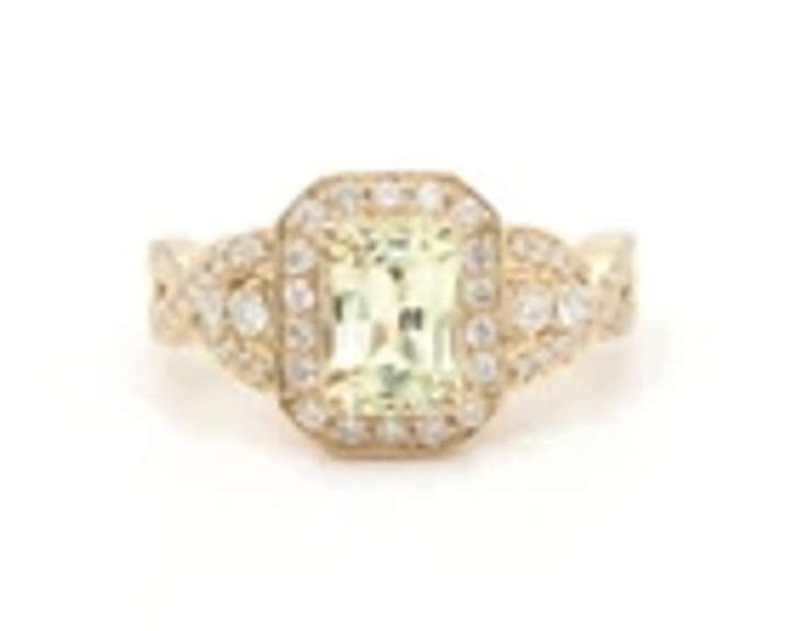 Masterpiece Yellow Gold Radiant Yellow Sapphire and Diamond Ring
