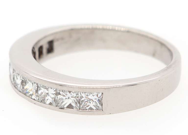 Fabulous 1.00ctw Princess Diamond Channel Set Wedding Band Ring in Platinum