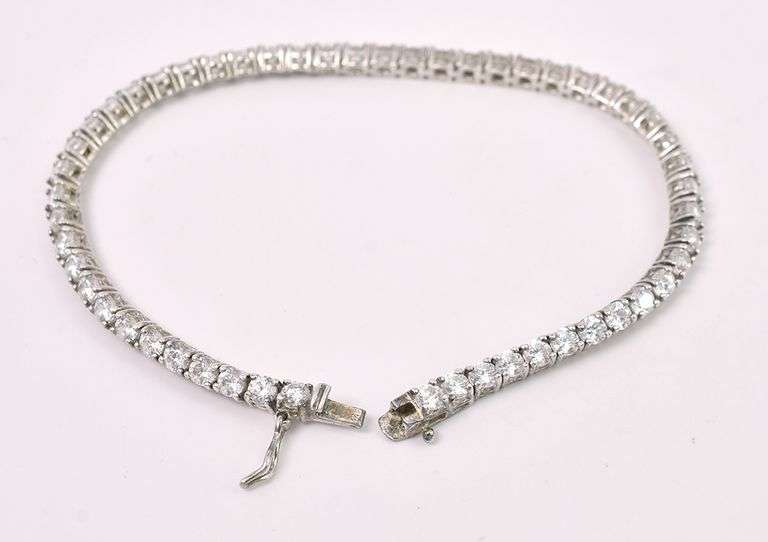 Beautiful CZ Tennis Bracelet In Sterling Silver