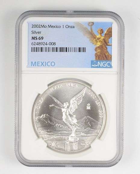 MS69 2002 MO Mexico 1 Onza .999 Fine Silver - Graded NGC