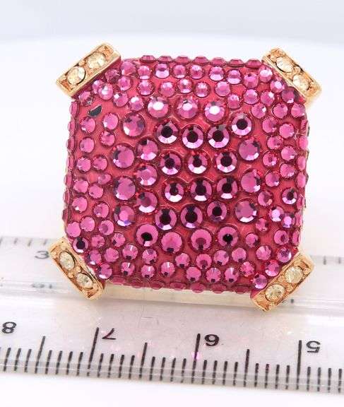 Judith Leiber Crystal Pink Ring