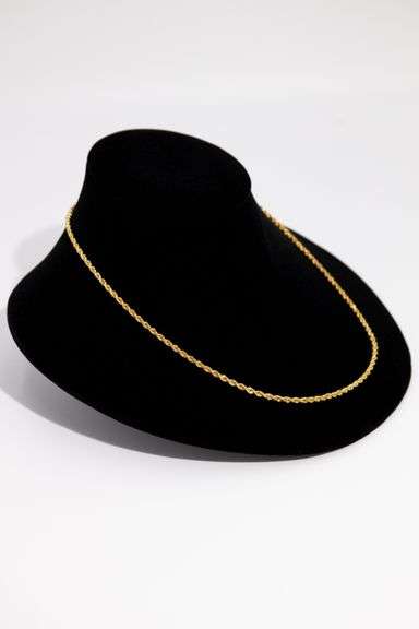 10k Yellow Gold Diamond-Cut Solid Rope Link Chain 2.8mm Necklace 18"