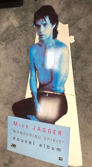 Mick Jagger Wandering Spirit Huge Rare Official Promo Cardboard Display.  67”x 32”   Very good condition