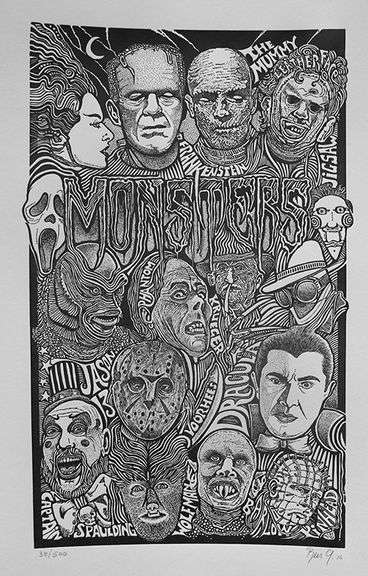 Ben G. Hand Signed, Monsters Scary Movie Villains