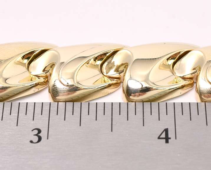 Fancy Link Chain Bracelet In 14K Yellow Gold