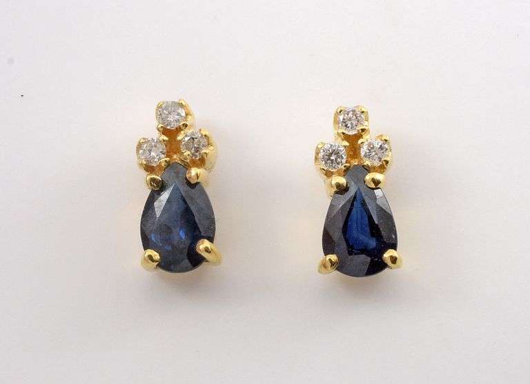 Pretty Pear Shape Sapphire Earrings