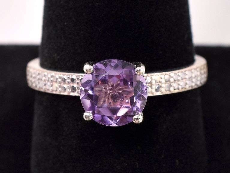 Purple Amethyst Ring In Sterling Silver