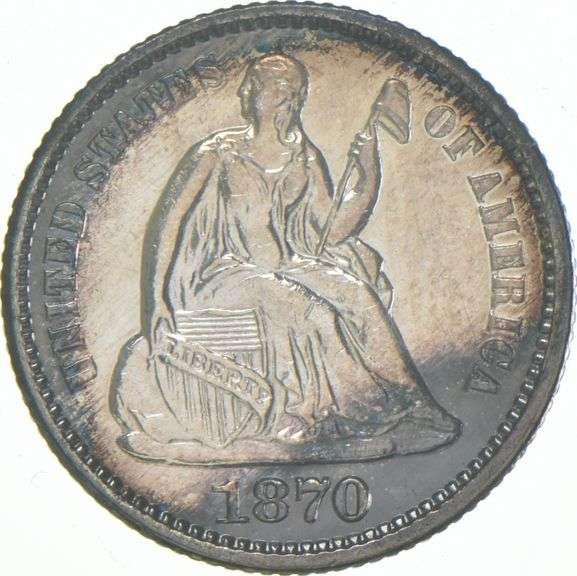 1870 Seated Liberty Half Dime