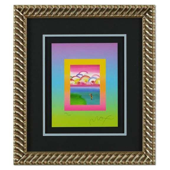 Umbrella Man with Rainbow Sky on Blends by Peter Max