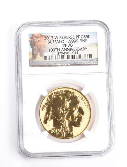 PF70 2013-W $50 American Gold Buffalo REV PF 1oz 100th Anniversary NGC