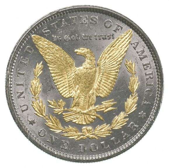 1885 Morgan Silver Dollar 24K Gold Overlay