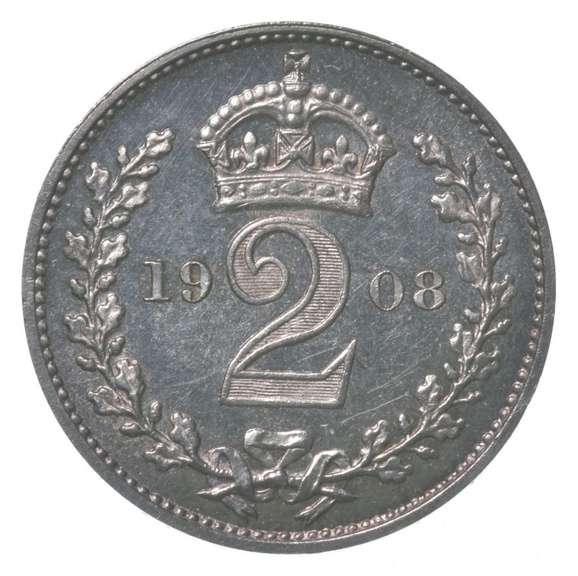 1908 Great Britain 2 Pence Maundy