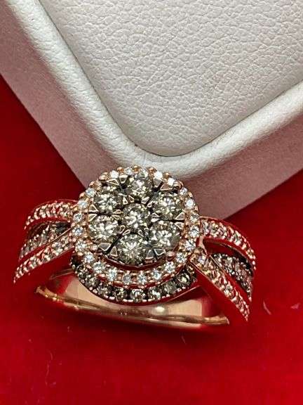 CERTIFIED MINT CONDITION 14K ROSE GOLD AND DIAMOND RING