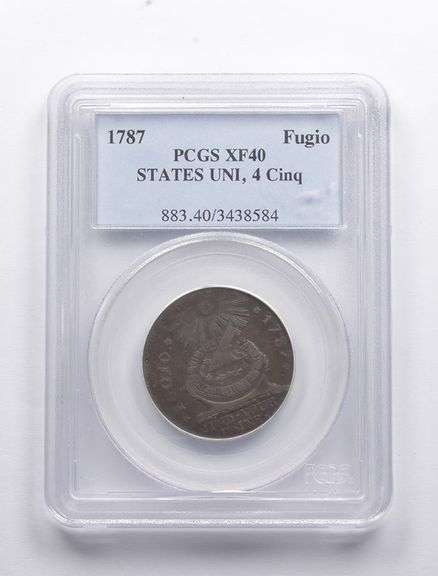 XF40 1787 United States Fugio Cent 4 Cinq PCGS