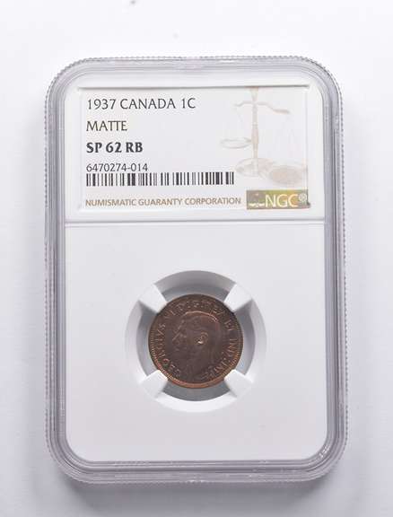 SP62 RB 1937 Canada Small Cent Matte NGC